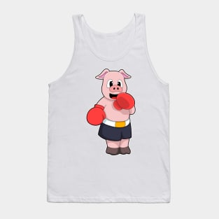 Pig as Boxer at Boxing Tank Top